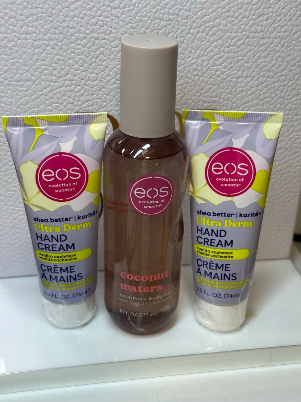 EOS BUNDLE - Two Ultra Derm Hand Cream & Cashmere Body Mist - NEW